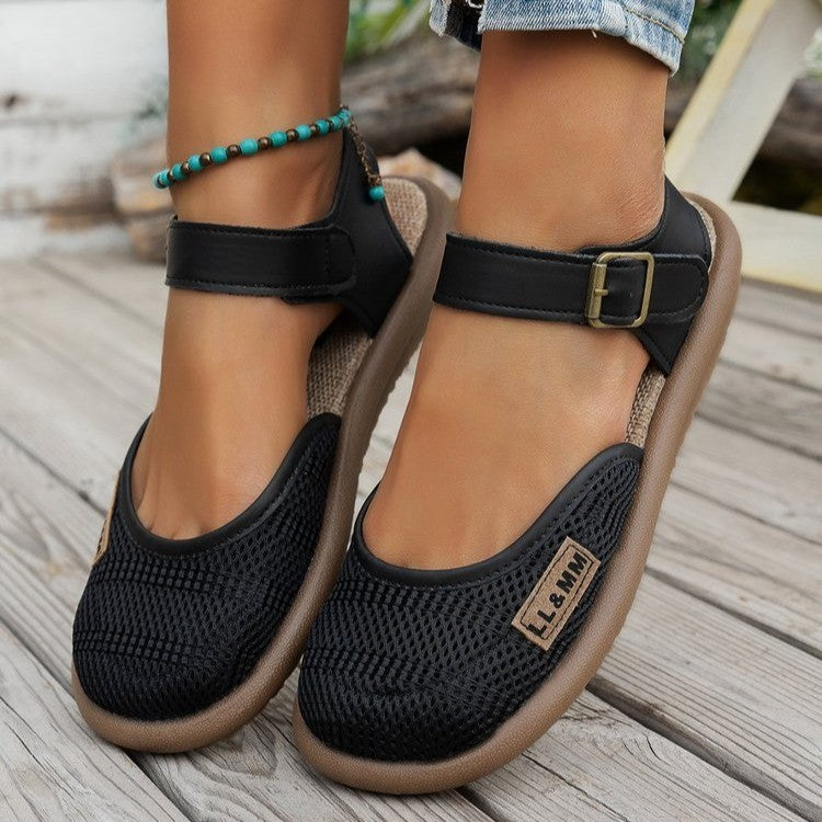 Extra brede mesh sandalen