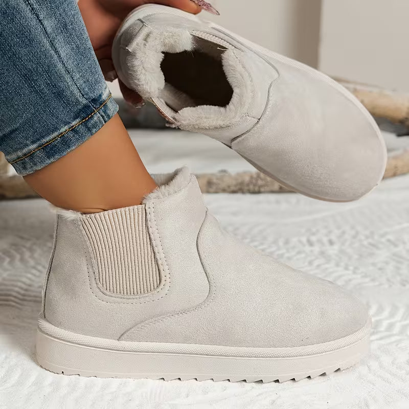 Fluffy Chelsea boots