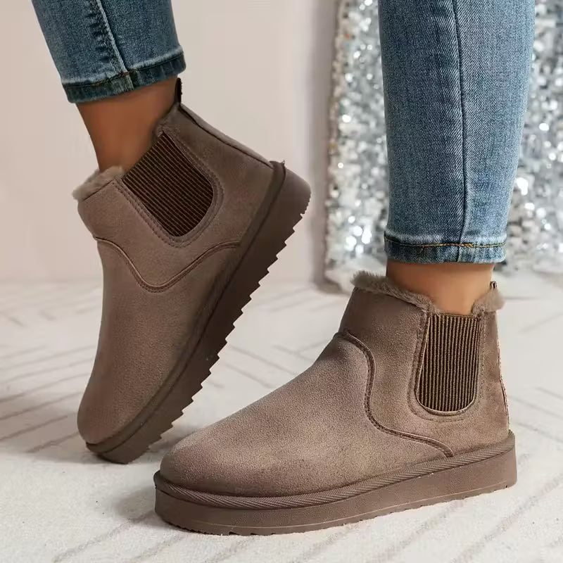 Fluffy Chelsea boots