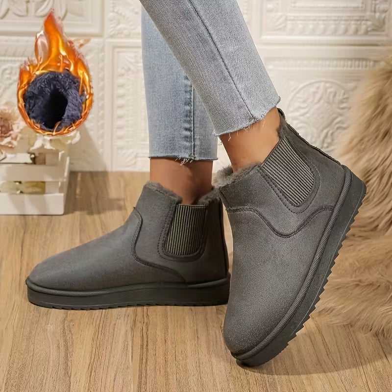 Fluffy Chelsea boots